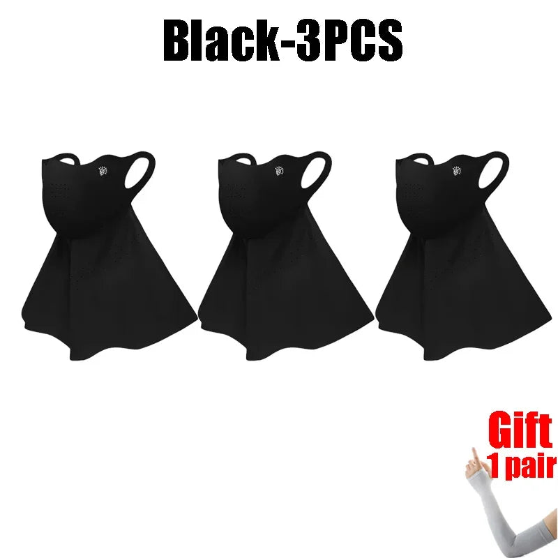 UPF50+ Ice Silk Sunscreen Mask Summer Riding Neck Guard One-piece Mask for Driving Fishing And Mountaineering Sun Protection