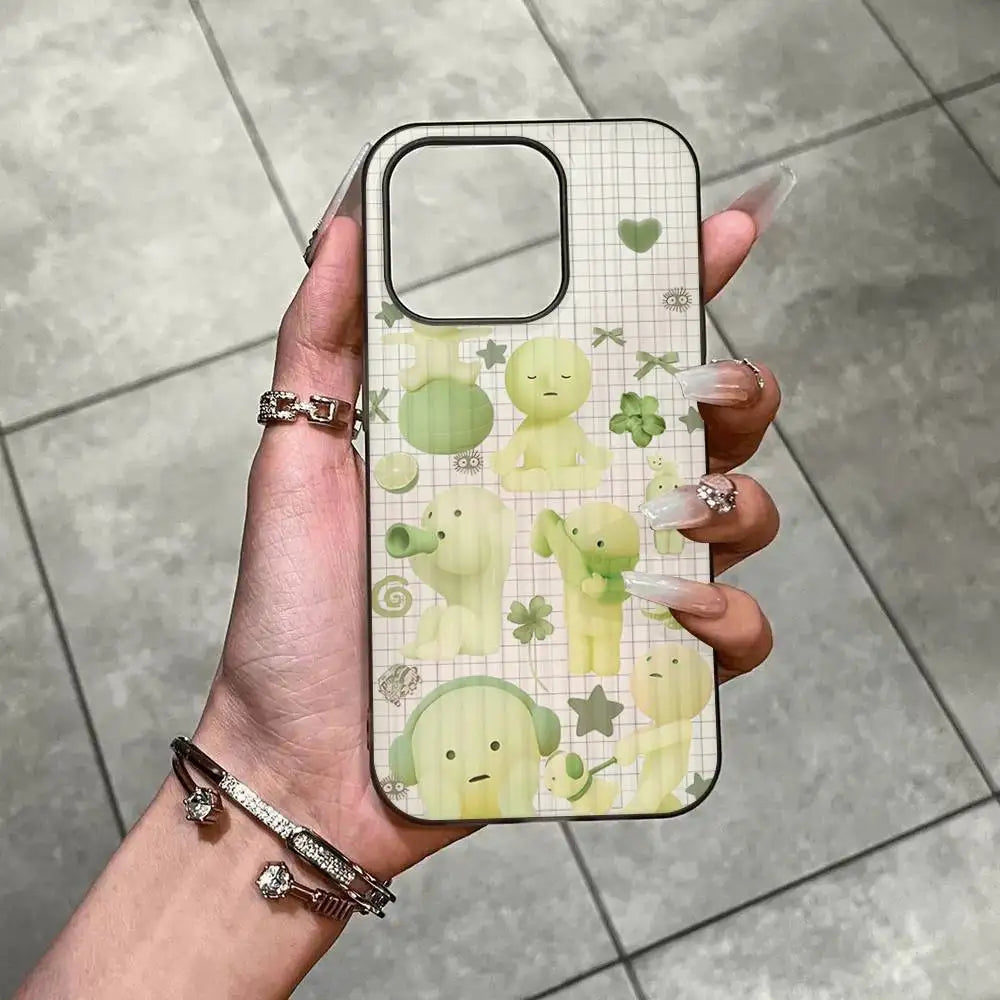 Cute S-Smiski Phone Case For IPhone 17 16 15 14 Plus 11 12 13 Pro Max Shockproof Protection Soft Back Cover