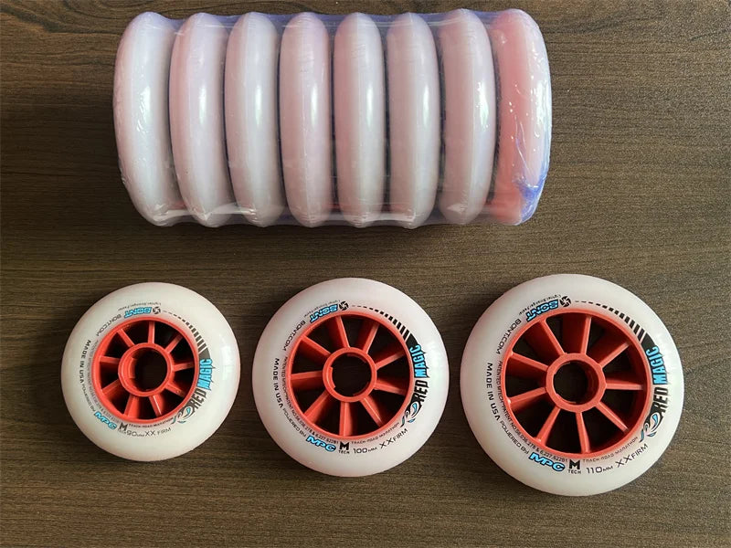 8 pieces Original MPC Red Magic XXFirm XFirm Roller Skating Wheel 110mm 100mm 90mm Redmagic Inline Speed Race XF XXF 2-layer Pro