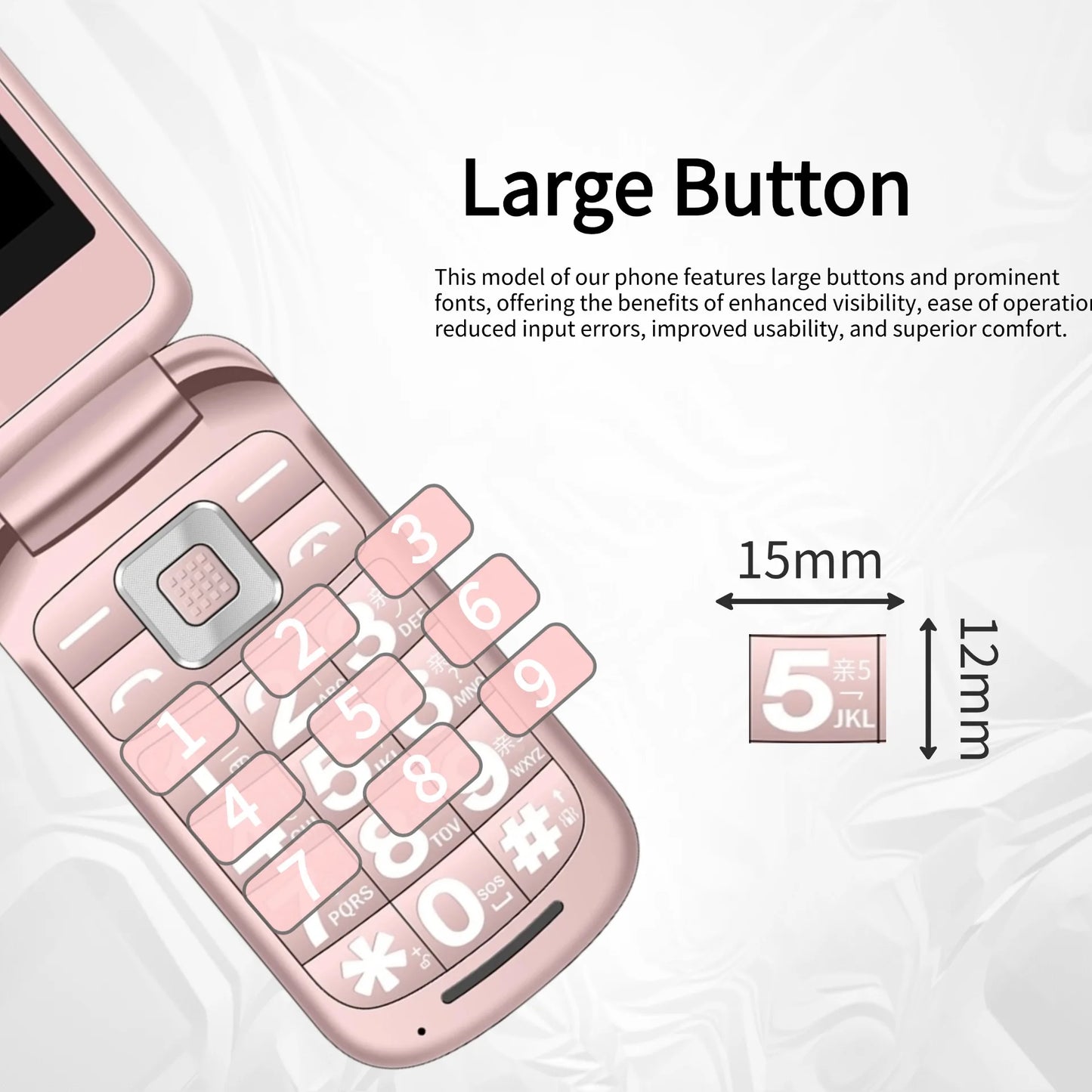 Affordable Retro Flip Cute Phone SOS Dial Speed Dial Big Button Dual Screen Loud Speaker Long Battery Clamshell Mini Size Mobile