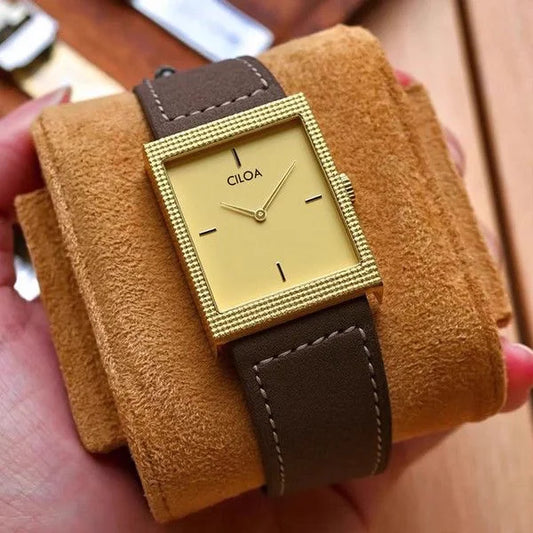 Fashionable Brown Leather Watch Men's Sports Quartz Wristwatch Casual Waterproof Premium Watch for Men
