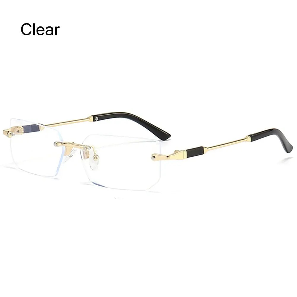 Retro Rimless Sunglasses for Women Men Trendy Frameless Rectangle Sun Glasses Retro Shades Fashion Summer Travel UV400 Eyewear