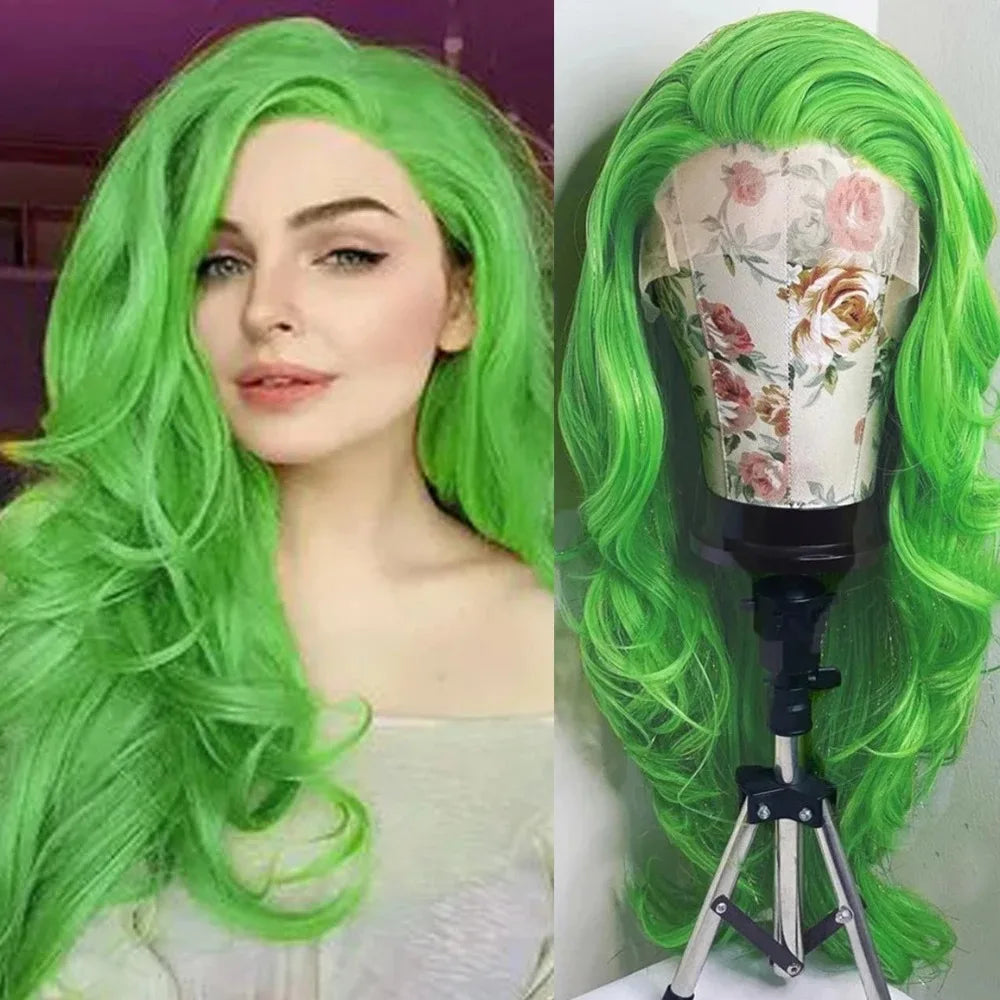 White Wig Body Wavy Lace Front Wig 13x4 HD Heat Fiber Pre Plucked Synthetic And Blend For Women Daily Wear Clearance Cosplay