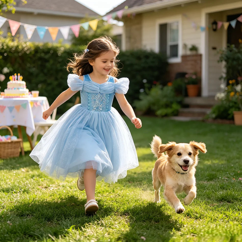 Child Halloween Cinderella Princess Cosplay Costume 2026 Summer Kids Birthday Party Dresses Baby Girls Carnival Dress Up Clothes