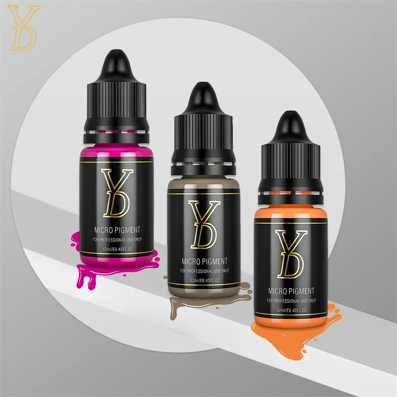 YDPMU 15 Colors Liquid Lip Pigment Tattoo Ink Professional Permanent Makeup Micropigmentation Beauty Lips Cosmetic Supply 12ML