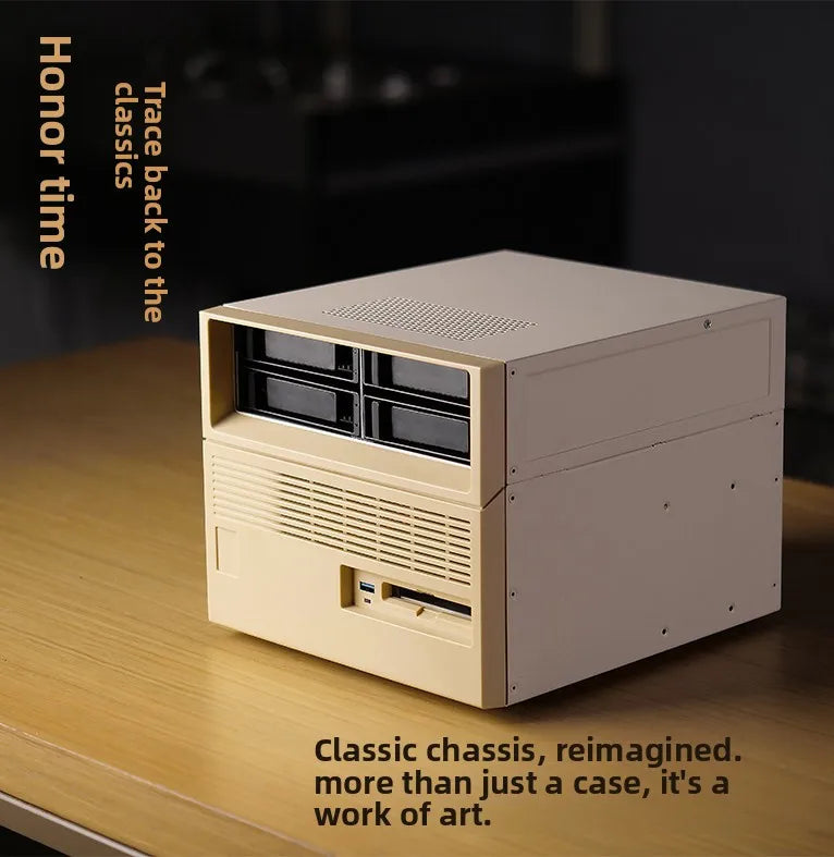 Beverly Little Treasure 4-Bay Full Tower NAS Enclosure SFX Power Supply ATX Motherboard Server with Fan Feiniu Heiqun UNRAID