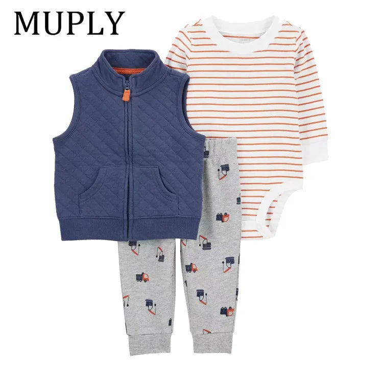 3-piece Suit Summer Baby Clothes Sets Baby Short Sleeve Shorts Cover Clothes Cute Girls Bebe Children Cotton 100% Clothing 6-24M