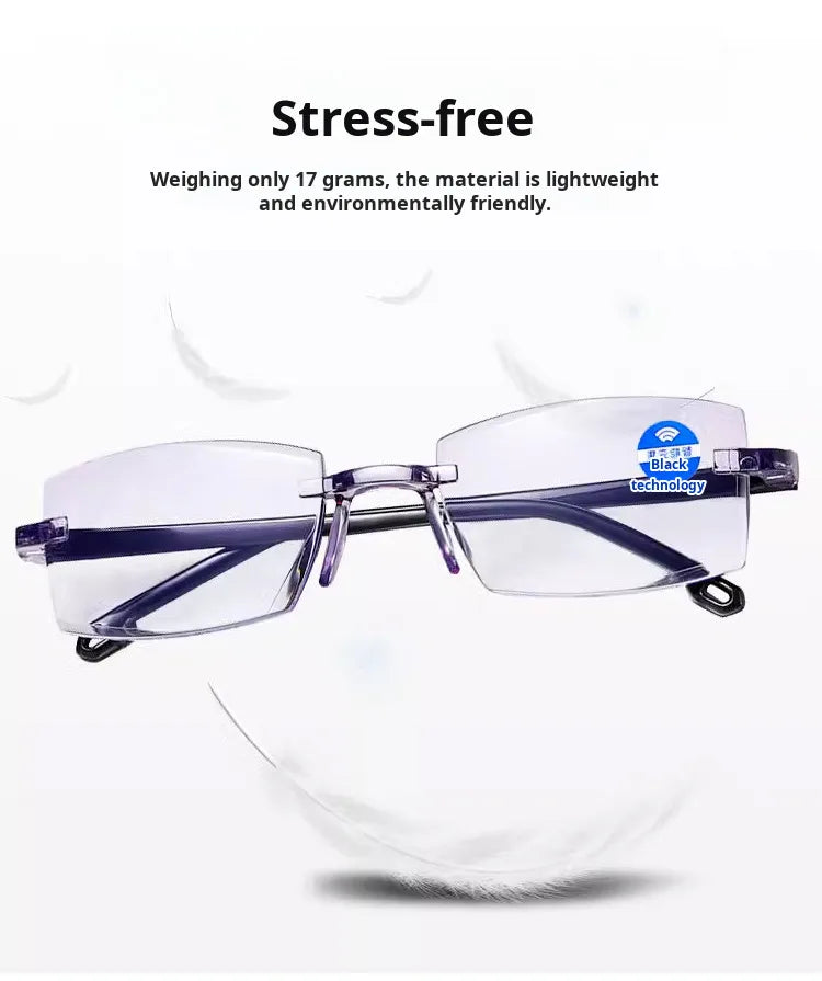 1/2PCS Smart Zoom Reading Glasses Ultra Clear Presbyopia Glasses Lightweight Anti-Blue Anti-Fatigue Auto Zoom Magnifier
