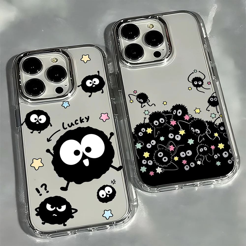 Lovely Black Monster Soot Sprites Phone Case For iPhone 17 16e 16 15 14 13 12 11mini Pro Max X XR XSMAX 8 7 Air Plus Soft Cover