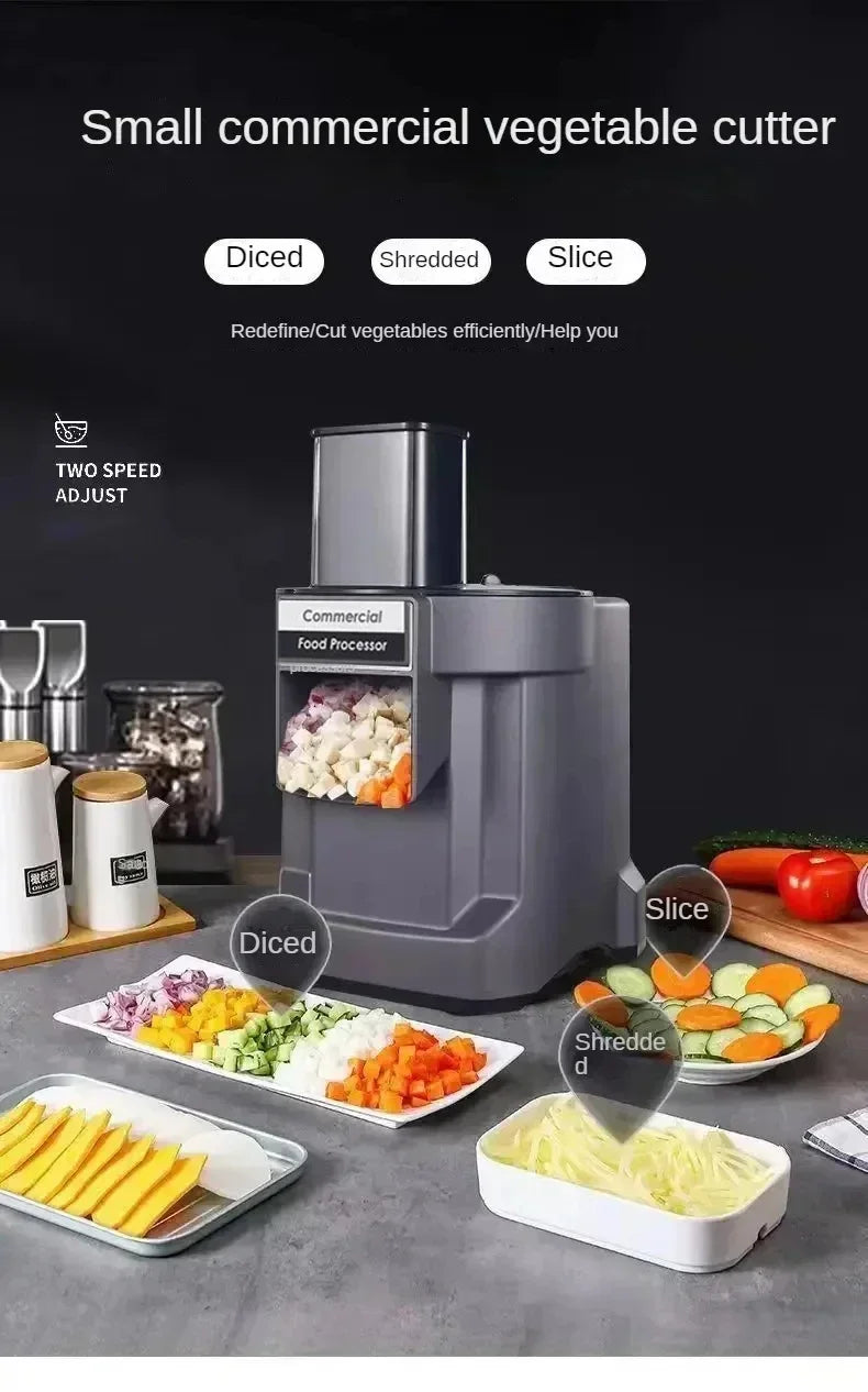 Commercial Vegetable Chopper 3 in1 Multifunctional Electric Cutting Machine Carrot Potato Slice Shred Diced Food Processor