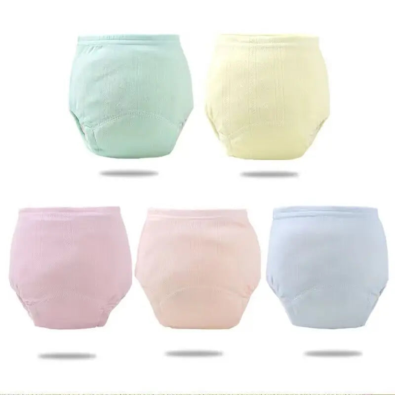 2/3/4/5/8Pc Baby Potty Toilet Training Pants Nappies Cartoon Boys Girls Underwear Cotton TPU WaterProof Panties Reusable Diapers