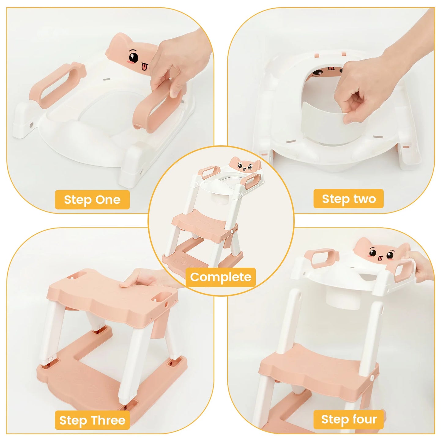 New Foldable Children's Toilet Seat Portable Baby Potty Training Toilet Cushion Toddler Auxiliary Pot Step Stool Urinal