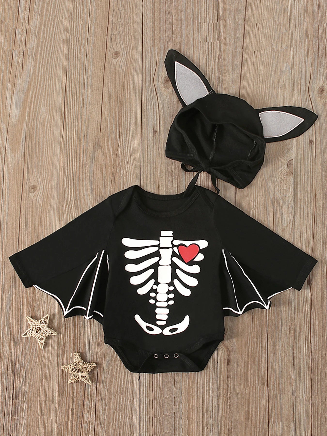 Boys and girls European and American spring and autumn Halloween Batman hooded long-sleeved jumpsuit romper two-piece children&#
