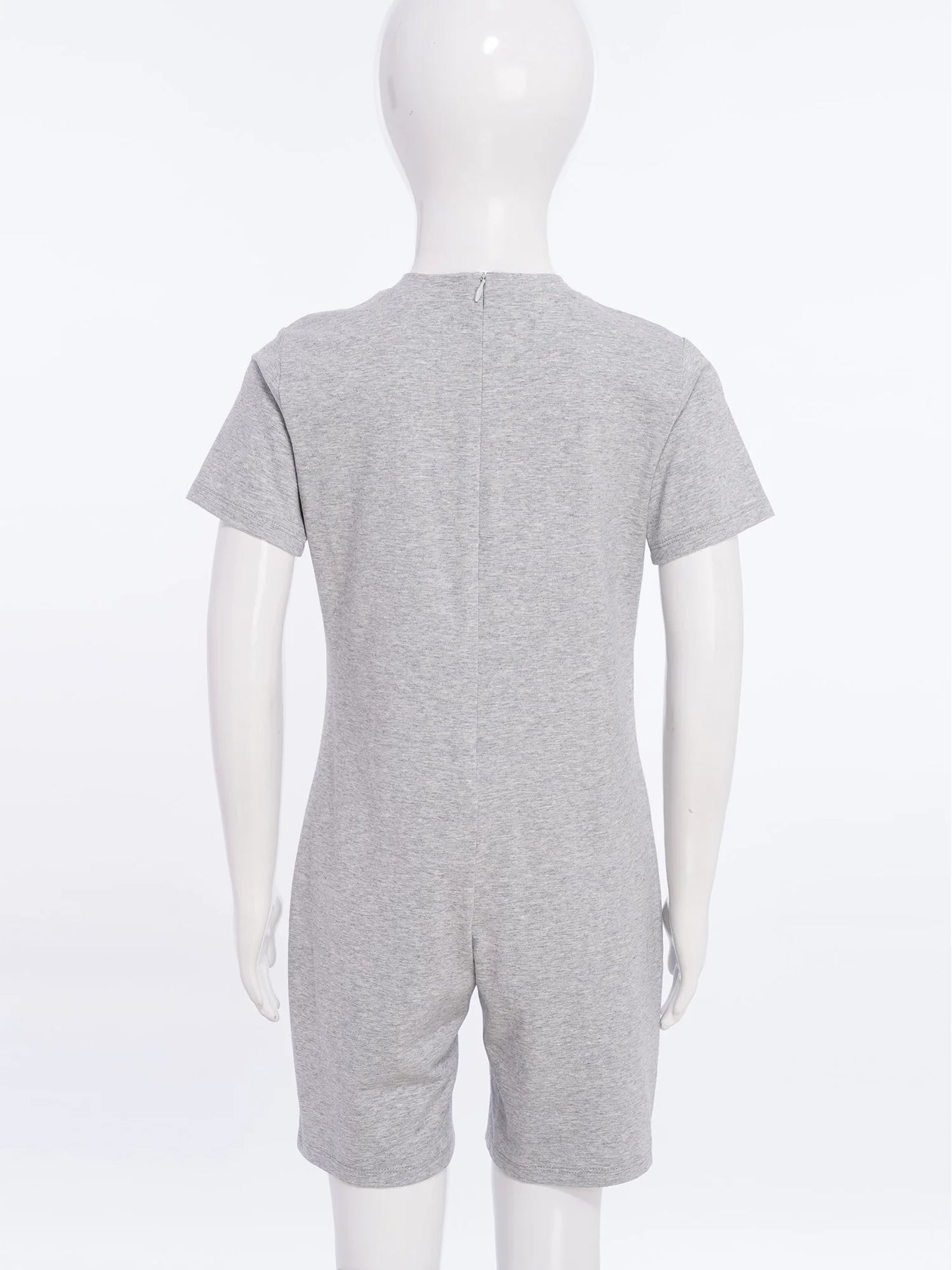 Children Special Needs Adaptive Clothing Solid Color Long Sleeve Zipper Back Jumpsuit Cotton Rompers Workout Sports Bodysuit