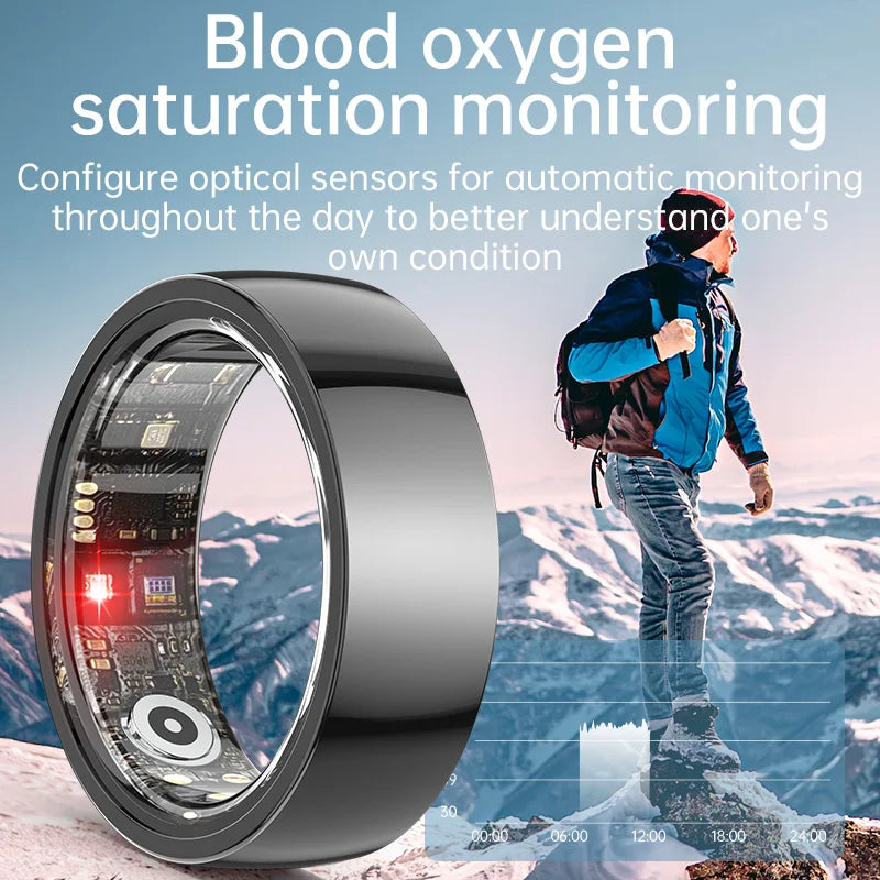 Smart Ring Bluetooth 5.1 Sleep Camera Remote Control Multiple Exercise Modes Wearable Fitness Ring