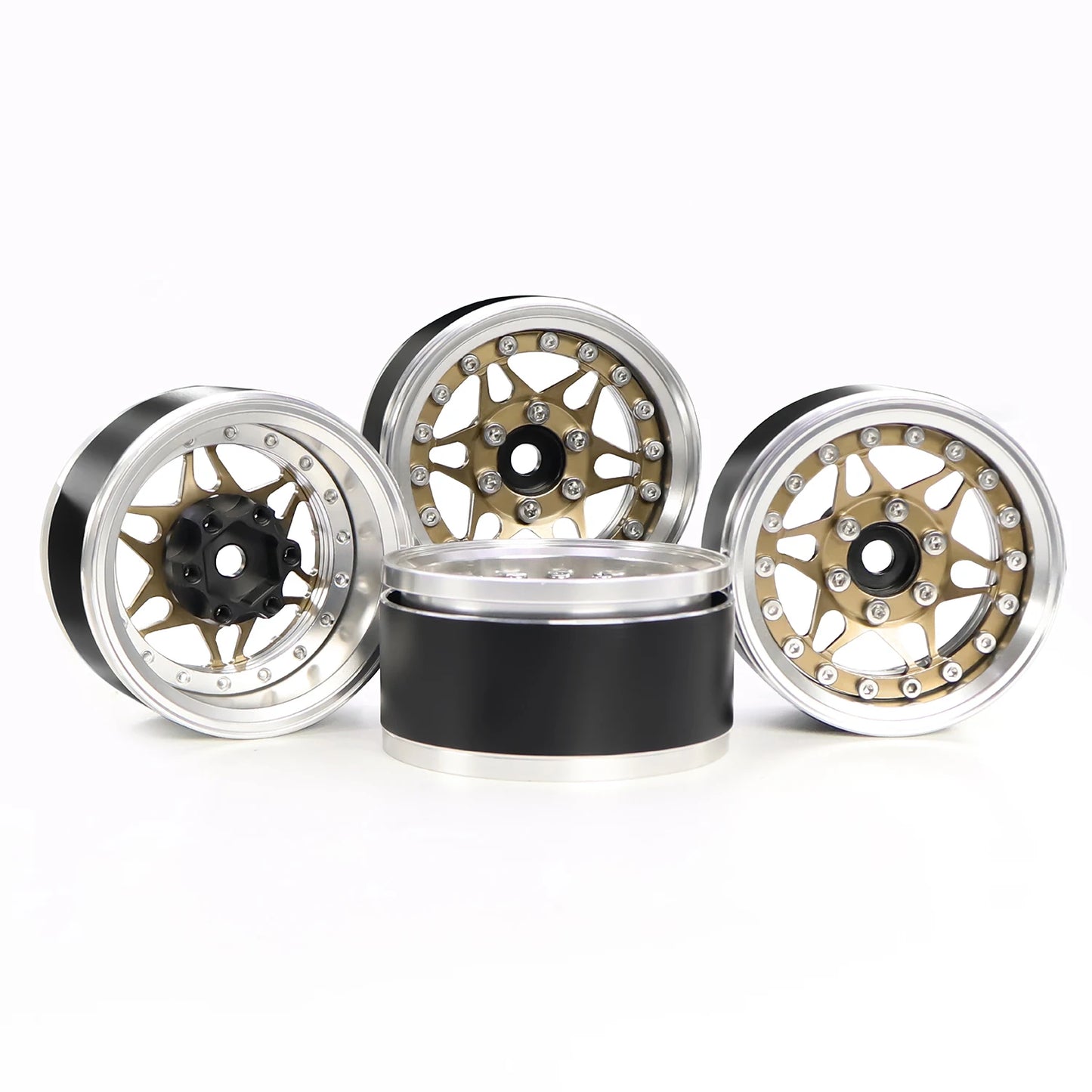 1.9" CNC Aluminum Beadlock Wheels Rim with Adjustable Offset for TRX4 TRX6 Axial SCX10 Redcat GEN8 RC4WD D90 1/10 RC Crawler