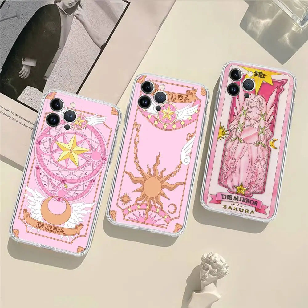 Card Captor Sakura Cartoon Phone Case Phone Case For IPhone 17 16 15 Plus 14 13 Mini 12 11 Pro Max Soft Shell Cover