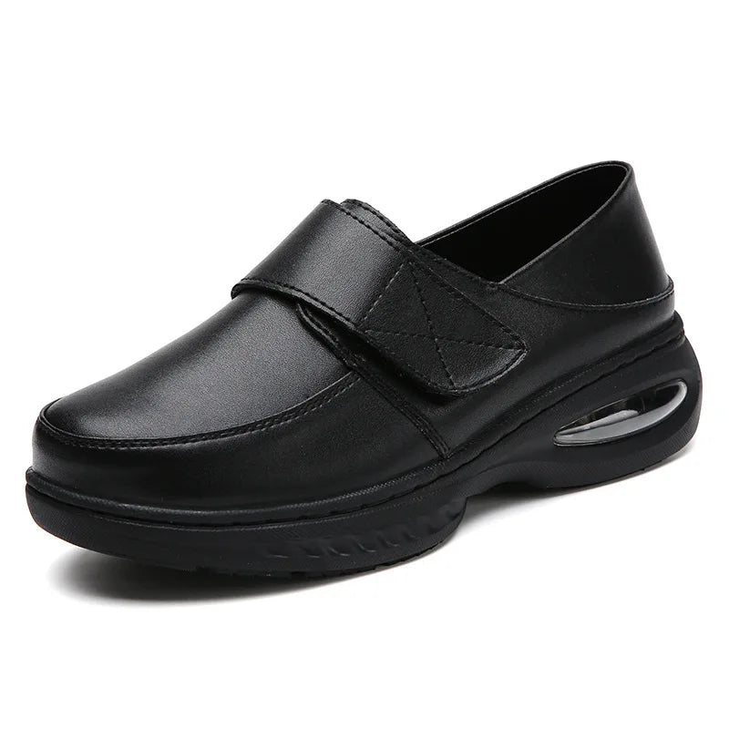 Platform White Shoes Women Casual Comfortable Light Nurse Work Shoes Fashion Slip on Non-slip Loafers Women Genuine Leather Shoe
