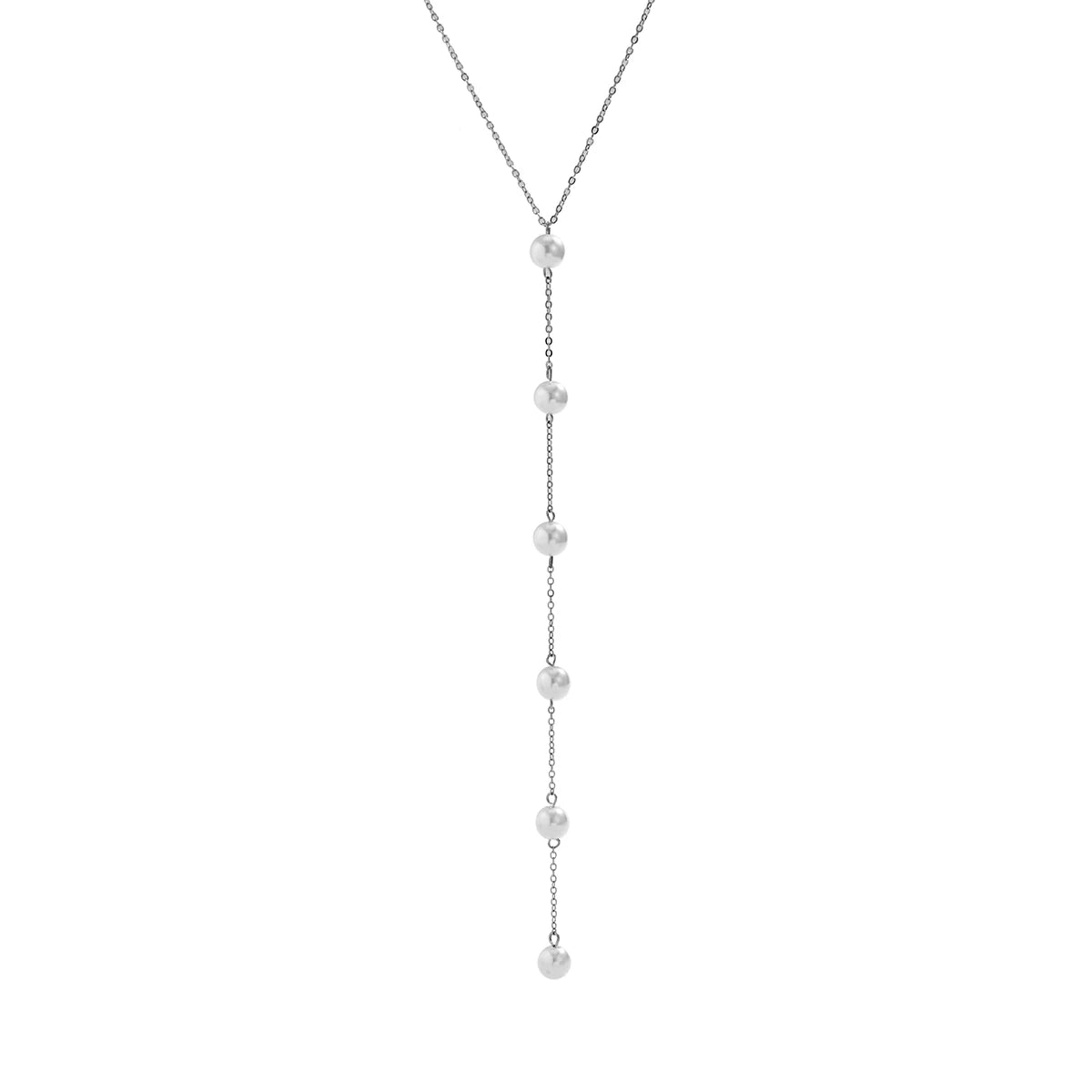 IngeSight.Z Simple Long Imitation Pearls Back Necklace For Women Sexy Tassel Pearl Harness Bikini Chest Chain Body Jewelry Mujer