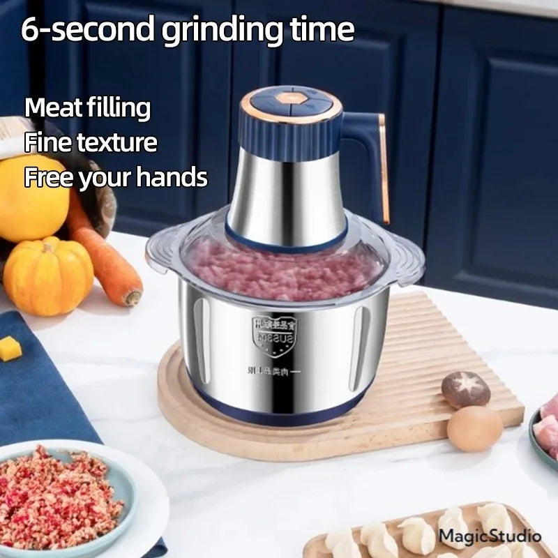 5L Home Electric Stainless Steel Meat Grinder 500W Powerful Vegetable Fruit Food Processor Chopper Slicer Food Grinder
