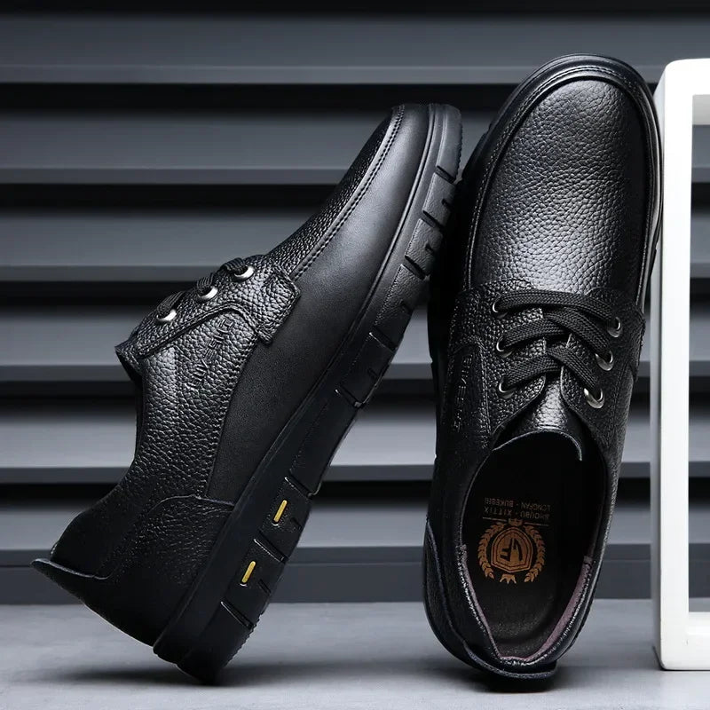 2025 Kitchen King Men's Shoes Anti-Slip Waterproof Oil-Resistant Durable Casual Leather Work Shoes For Chefs Perfect For Spring