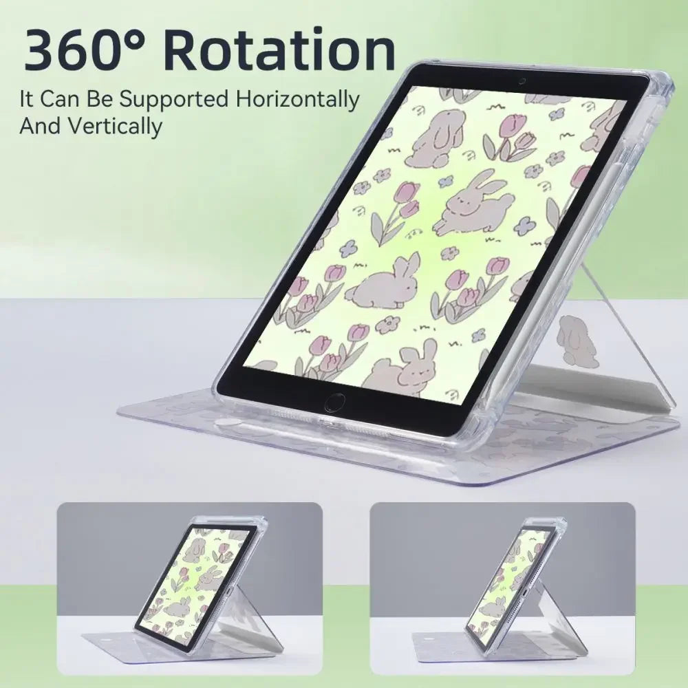 For iPad 2024 Air 6 11 iPad Pro 11 12.9 13 10 Gen 10.2 9th 8th 6th 5th 9.7 inch Air 4 5 10.9 Mini 7 6 Smart Transparent Case