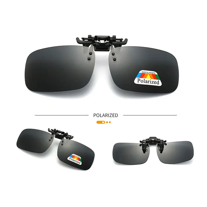 Polarized Clip Sunglasses 2Pcs Set Myopia Glasses Clip Driver Fishing Night Vision Myopia Clipon Sun Shading Eyeglasses