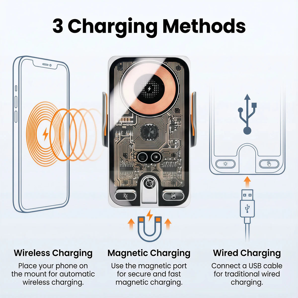 For Jaecoo J8 2024 2025 2026 Car Phone Holder Screen Fixed Clip Wireless Charger Phone Mount Qi Car Phone Charger Mounts Base