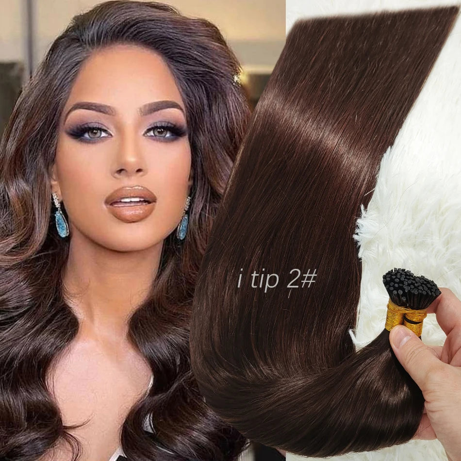 Human Hair i tip 100% human hair extensions Keratin Straight Brazilian Remy Human Hair Natural Capsule Hair Extension  30 inch