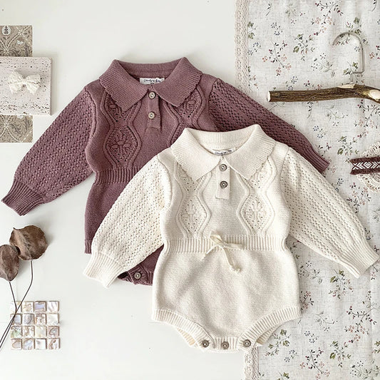 Spring Newborn Infant Toddler Baby Girl Boy Rompers Warm Knit Jumpsuit Long Sleeve Soft Outfits Clothing Baby Winter knit Romper
