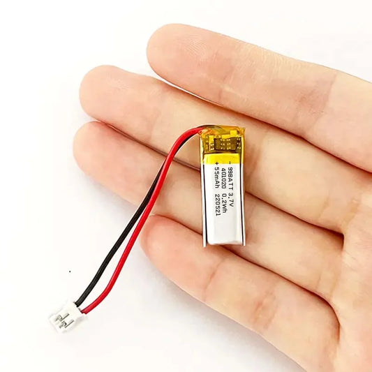 Mini 401020 3.7V 55mAh Rechargeable Li-Polymer Battery for Watches, Bluetooth Headphones Beauty Devices Small Electronic Devices