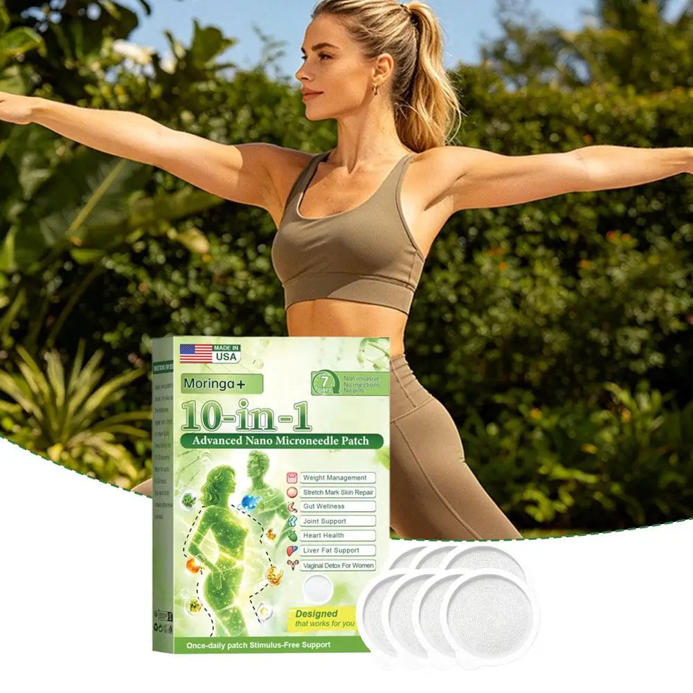 1-10X Advanced Moringa Berberine X Nad Patches - Comprehensive 10-In-1 Wellness Support Promote Internal Balance for Women Men