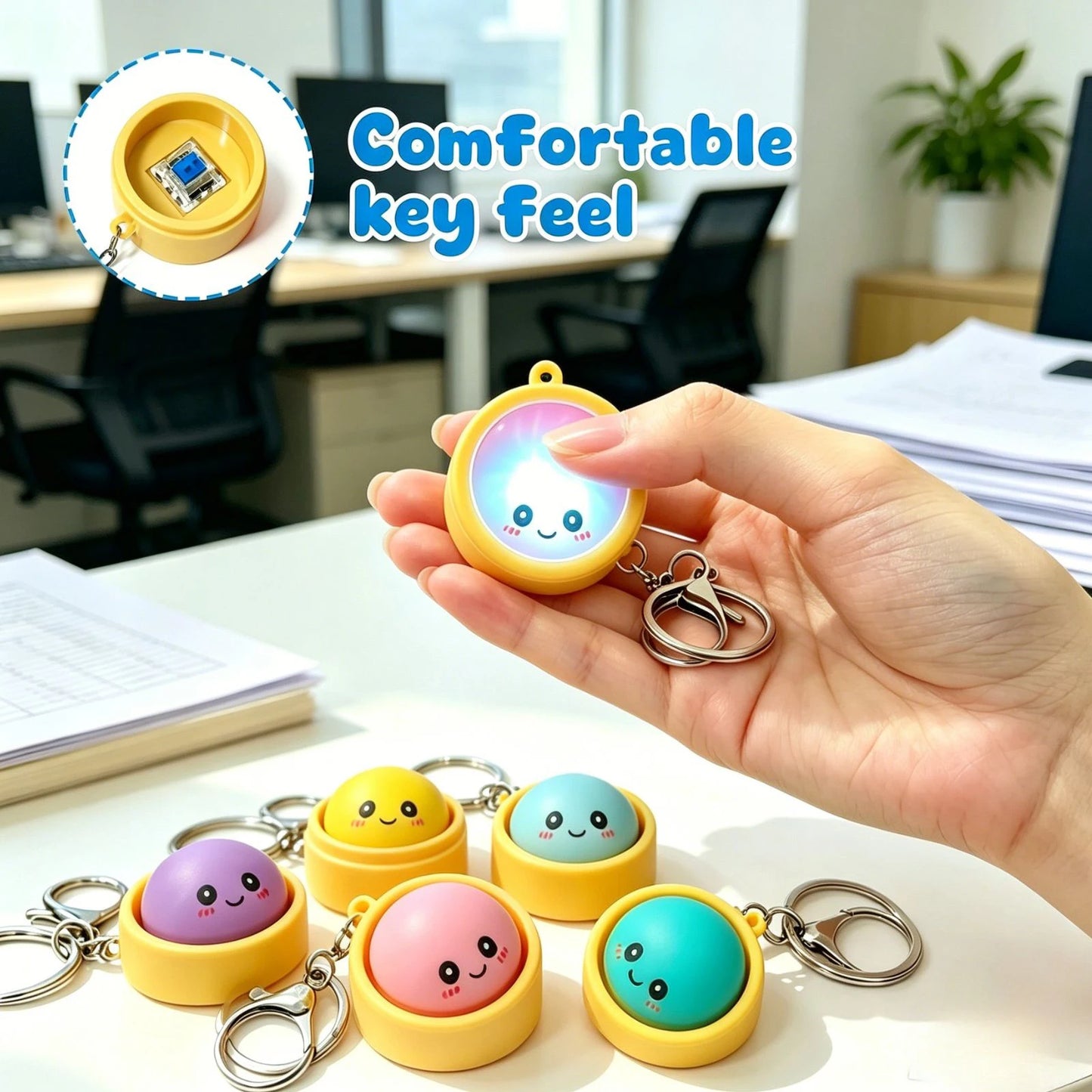 4-12PCS Simulation Dumpling Keyboard Clicker Stress Relief Toy Cute Keychains Decoration Gifts Emotion Fidgets Toy Mini Pendant