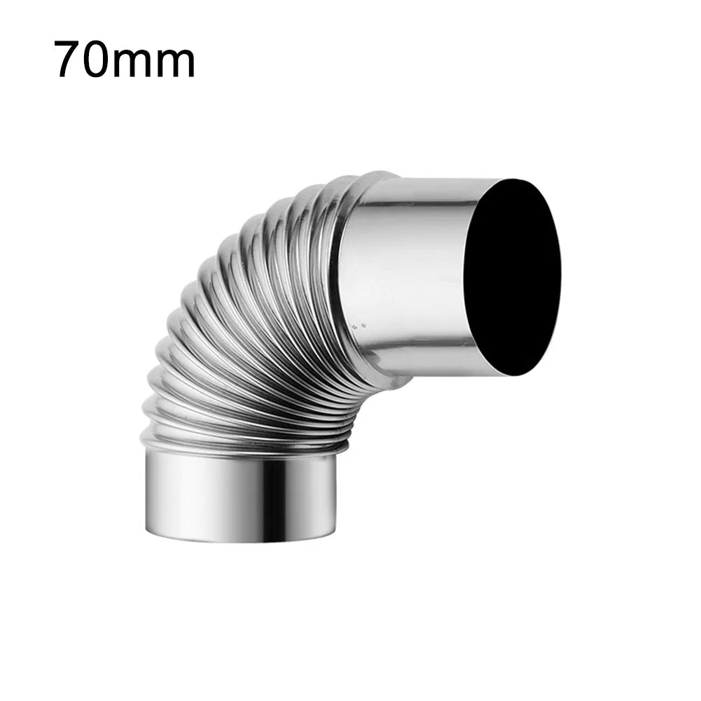 60 70 80mm Stainless Steel 90° Elbow Chimney Liner Bend 90° Multi-Flue Stove Pipe For Outdoor Camping Wood Stoves Chimney