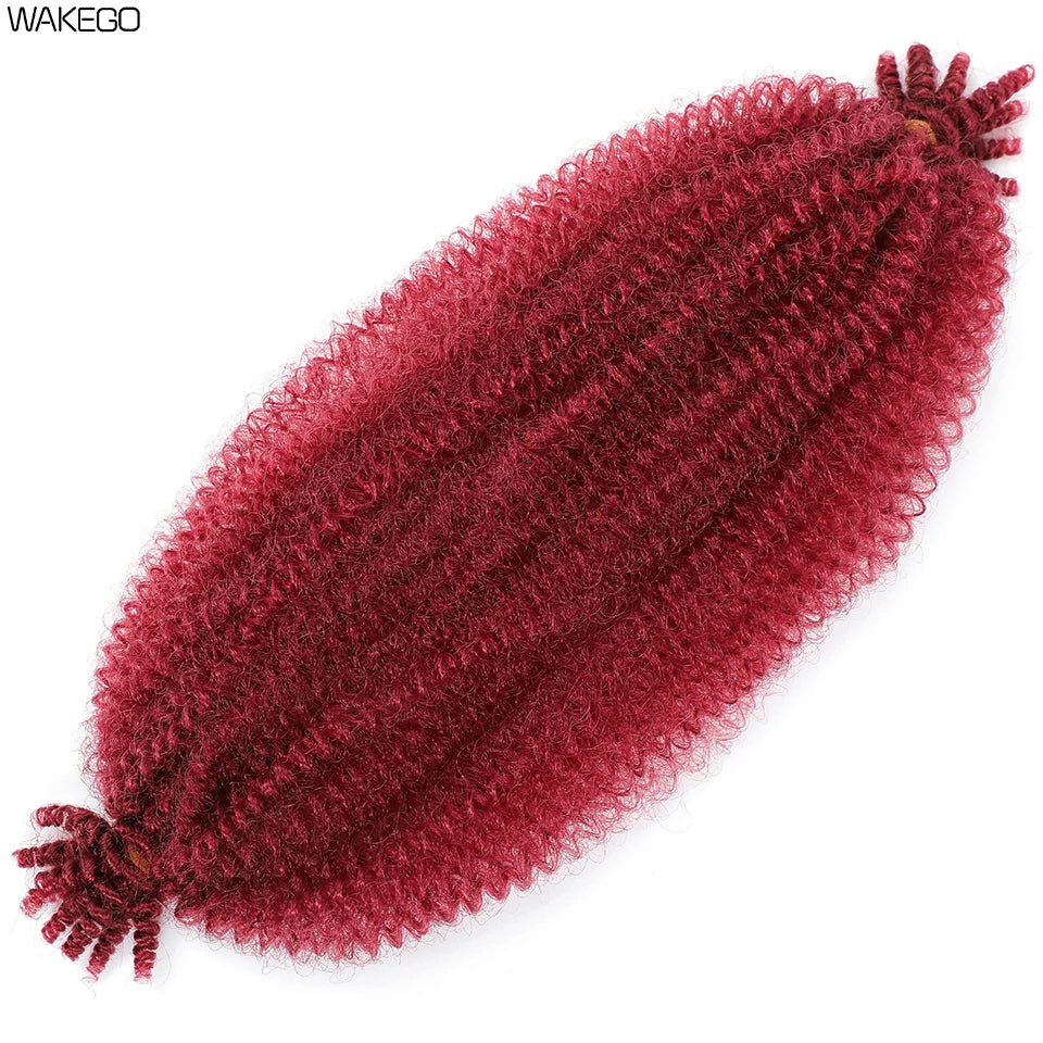Marley Twist Braiding Hair Ginger Burgundy Ombre Brown Black Springy Afro Twist Hair PreFluffed Spring Twist Kinky Braiding Hair