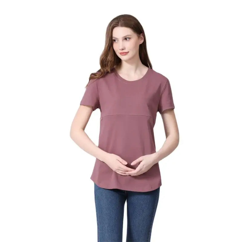 Emotion Moms Summer Invisible Zipper Pregnancy Maternity Top Lactation Clothing Breastfeeding For Pregnant Women Big Size