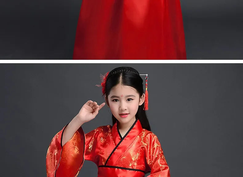 Halloween Cosplay Kids Set Dance Performance Dress for Girls Show Disfraz Child Hanfu Dress Costume Chinese Traditional Clothes