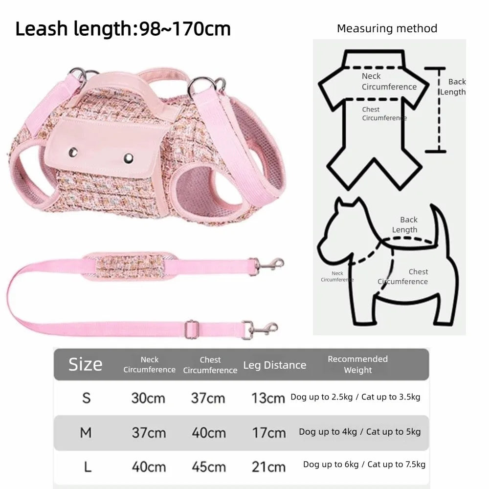 Stylish Dog Horizontal Backpack Elegant with Leash Handle Pet Traction Backpack Breathable Edge-wrapped Cat Carrier Bag Travel