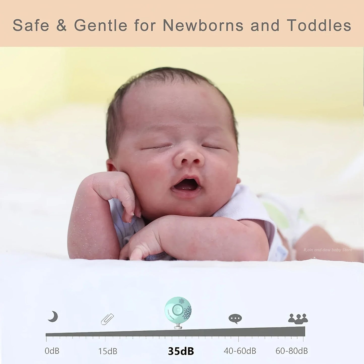 Baby Electric Nail Trimmer 6 Replaceable Heads Gentle Newborn Care Safe Quiet Nail File for Infant Toddler Soft Grinding