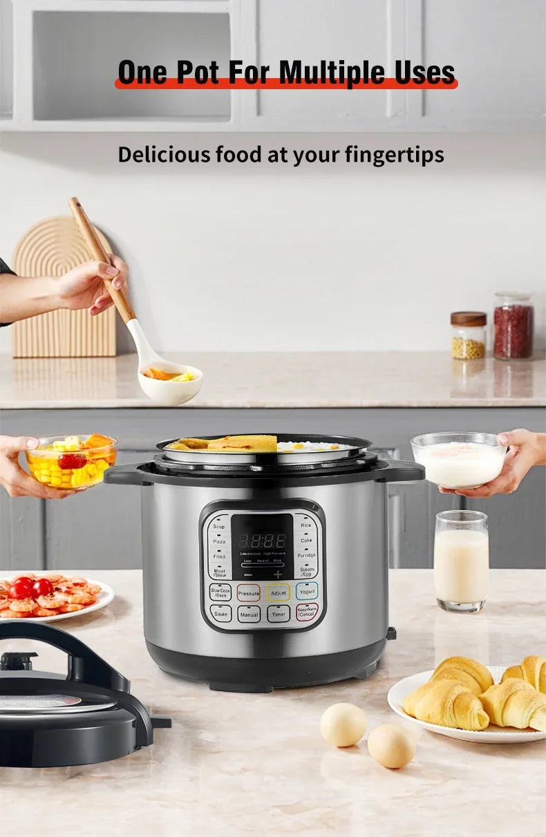 5L Electric Pressure Cooker Stainless steel Smart Multicooker for Kitchen Slow Cooker Rice Cooker Steam Pot Food Warmer 220V