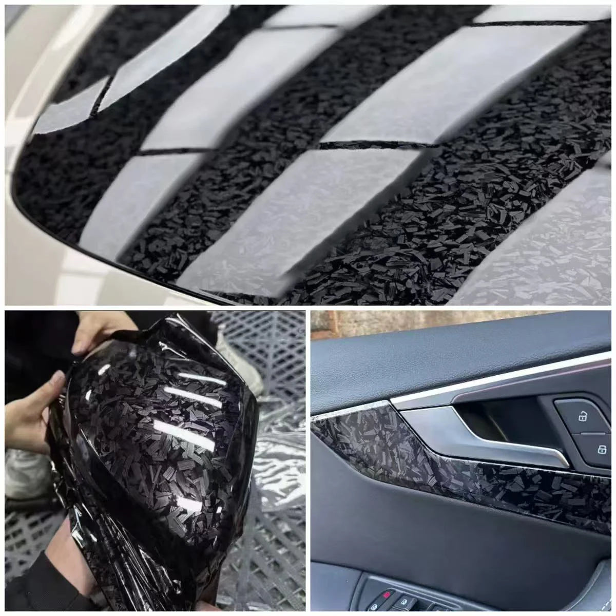 High Gloss Rearview Mirror Wrap Vinyl Car Tuning Stickers Car Styling Interior Films for Car Carbon Fiber Decals for Vehicle