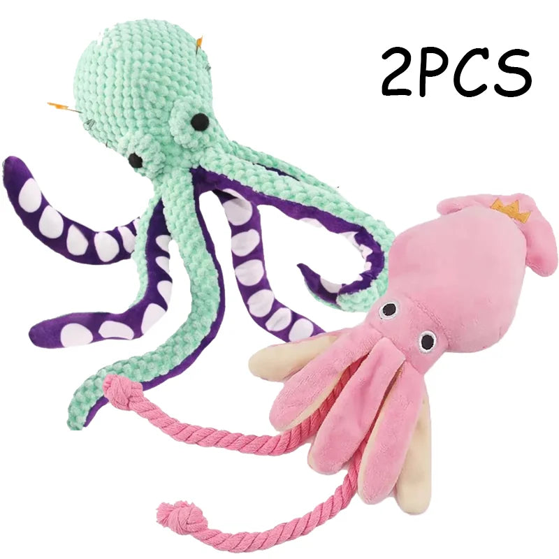 Supet Pet Octopus Plush Rope Toy Is Bite-resistant, Fun and Interactive, Suitable for Indoor and Outdoor Use