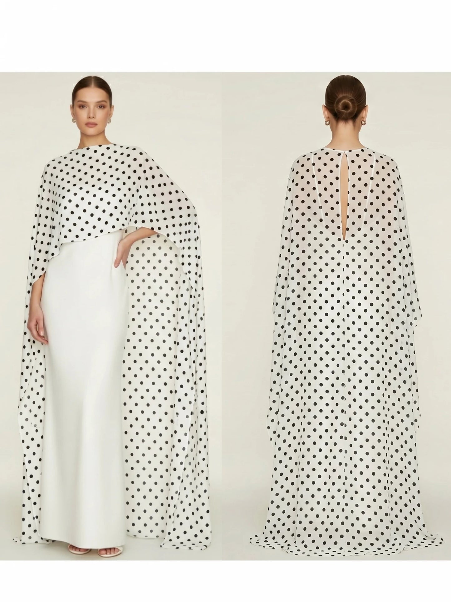 Women Chiffon Long Cape High Low Flowy Poncho Sheer Mesh Shawl and Wraps for Evening Dress Wedding Cover Up Capelet