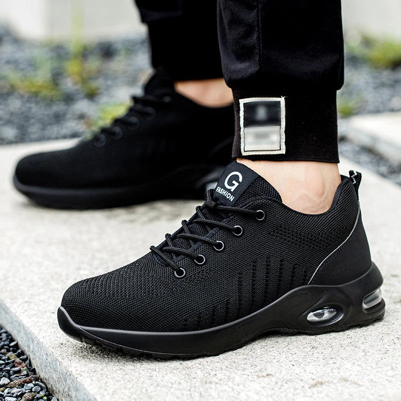 Summer Safety Shoes Mesh Work Shoes Lightweight Safety Sneaker For Men Breathable Protective Work Sneakers Steel Toe Shoes Man