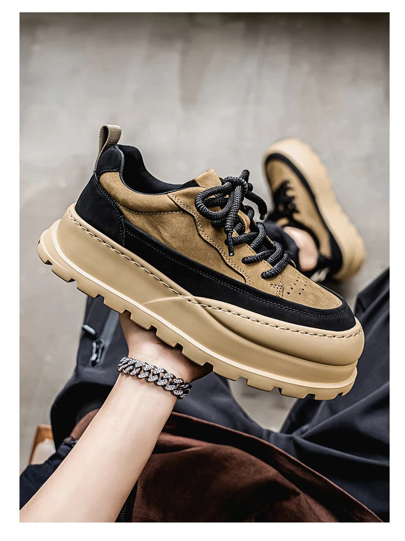Loafers Casual Sneaker Thick Bottom Men's Sneakers Fashion Sports and Leisure Wear-resistant Shoes for Men Soft and Comfortable