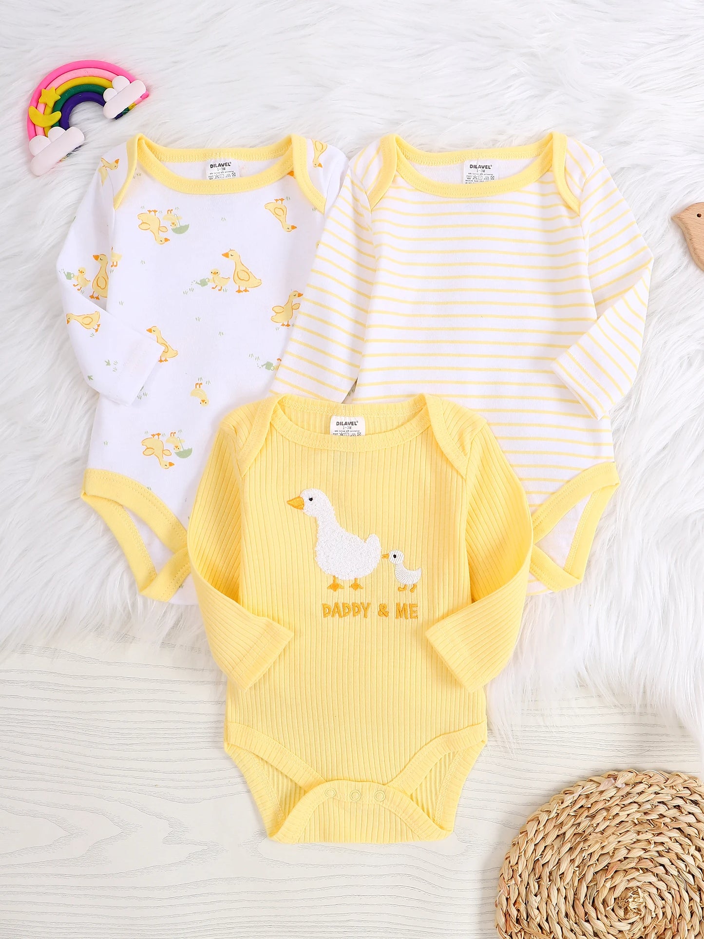 3PCS Baby girl onesie New style baby girl clothes Spring/Autumn long-sleeved onesie Cotton fabric Suitable for 0-9months