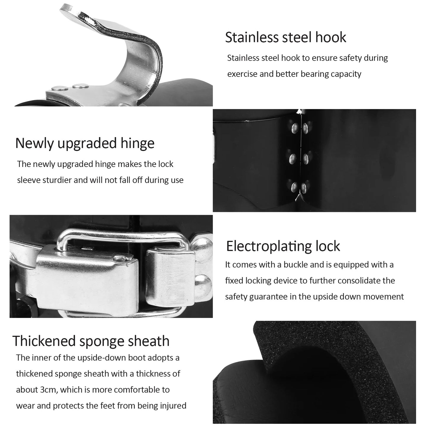 Upside Down Shoes Pair of Hanging Pull Up Boots Anti-Gravity Inversion Hang Up Boots for Home Gym Fitness Neck Back Pain Relief