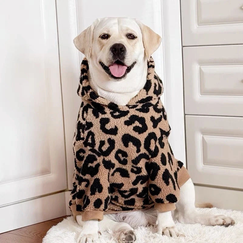Fashionable Big Medium Dog Clothes Wool Lambing Hooded Sweatshirt Winter Warmth Durbin Dog Sweater Dog Clothes Dog Accessories