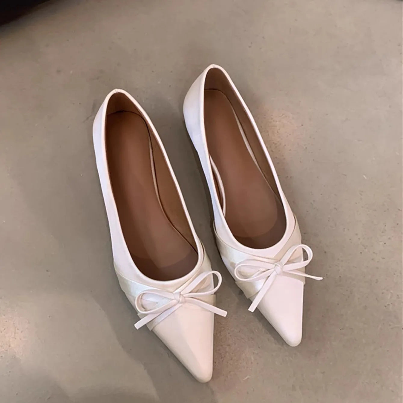 Women Flats 2024 New Bow Tie Flat Shoes for Women Ballerinas Pointed Toe Slip on Flat Lazy Loafers Casual Comfort Sneakers Women