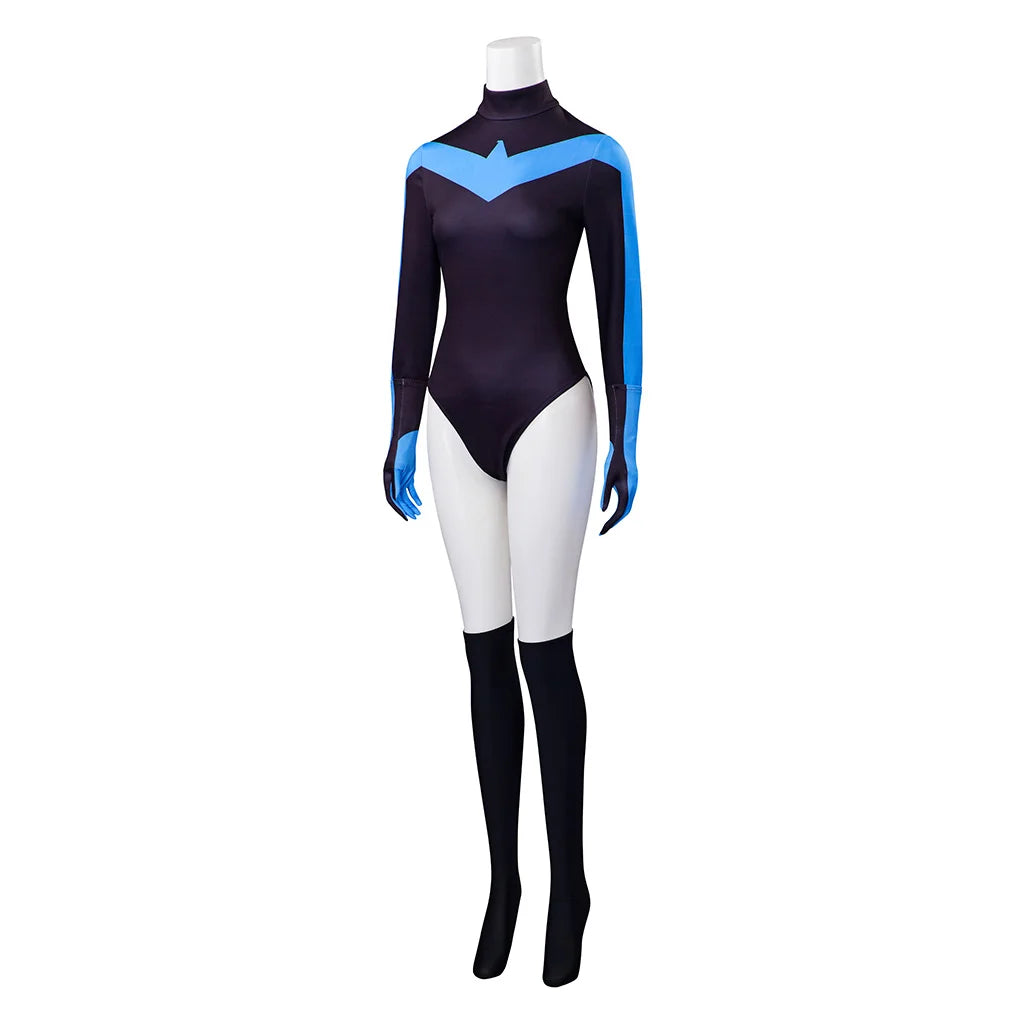 Halloween Female Wing Cosplay Costume Sexy Jumpsuit With Gloves Stockings Full Set Adult Superhero Suit